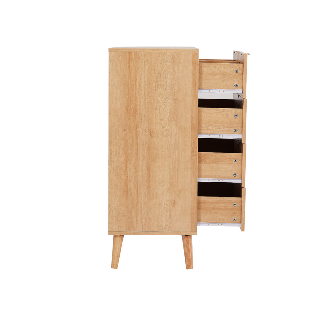 Boho 3+2 Drawers Chest Rattan Decorated Storage Cabinet