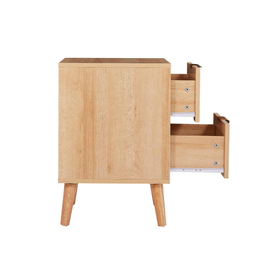 Nature Boho 4-Piece Rattan Bedroom Wardrobe Set With Chests and Bedside Cabinets