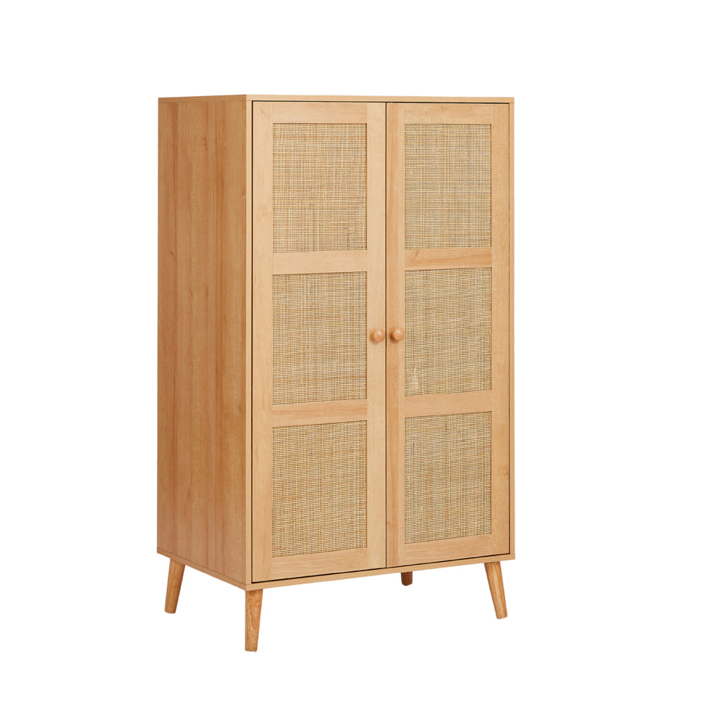 Nature Boho 4-Piece Rattan Bedroom Wardrobe Set With Chests and Bedside Cabinets