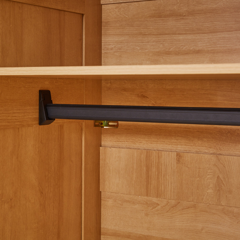 Boho 4-Piece Rattan Bedroom Set with 2 Door Wardrobe and 6-Drawer Chest and Bedside Cabinets