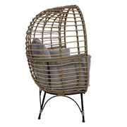 Bradway KD Leisure Standing Chair Rattan Outdoor Egg Chair In Yellow