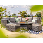 Barcelona 9 Seater Rattan Garden Dining Set with Rising Table In Black