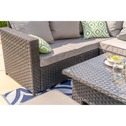 Barcelona 9 Seater Rattan Garden Dining Set with Rising Table In Black