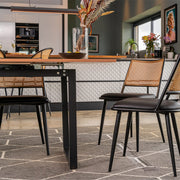 Belluno Extending Dining Table Set with 4 PE Rattan Chairs