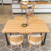 Belluno Extending Dining Table Set with 4 PE Rattan Chairs