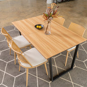 Belluno Extending Dining Table Set with 4 PE Rattan Chairs