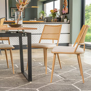 Belluno Extending Dining Table Set with 4 PE Rattan Chairs