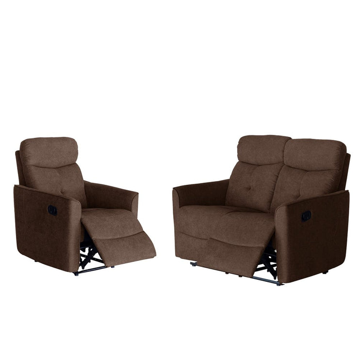 Pablo Brown Plush Manual Recliner Sofa / Armchair