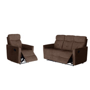 Pablo Brown Plush Manual Recliner Sofa / Armchair