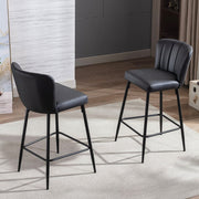 Set Of 2 Caiden PU Leather Bar Stool Bar Chair