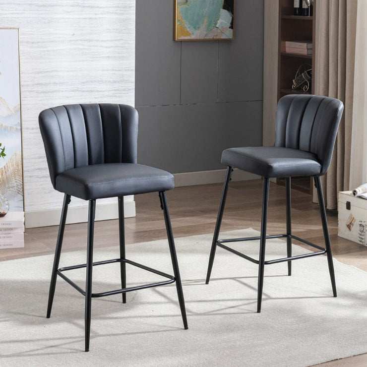 Set Of 2 Caiden PU Leather Bar Stool Bar Chair