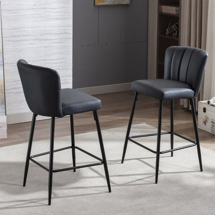 Set Of 2 Caiden PU Leather Bar Stool Bar Chair