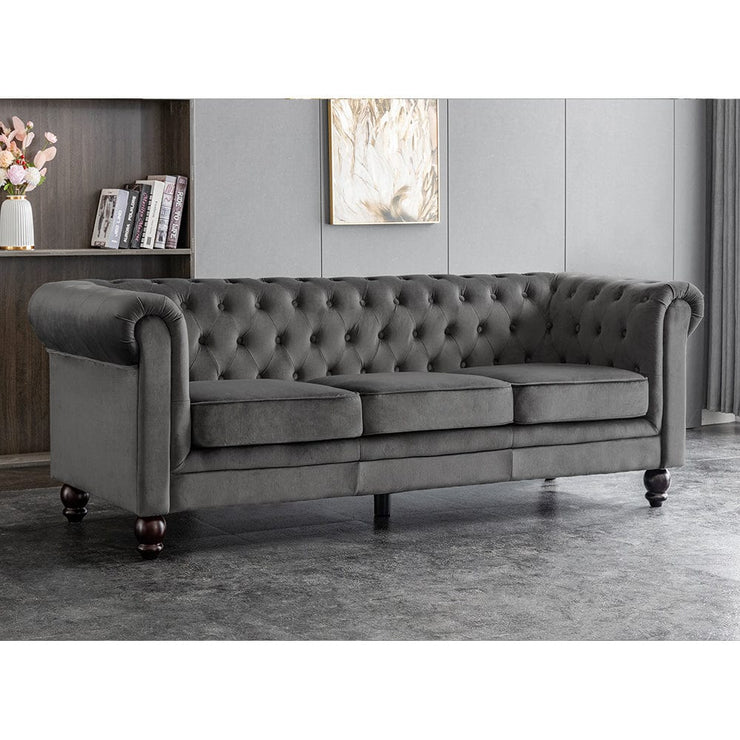 Chesterfield 3+2 Seater Velvet Sofa Set