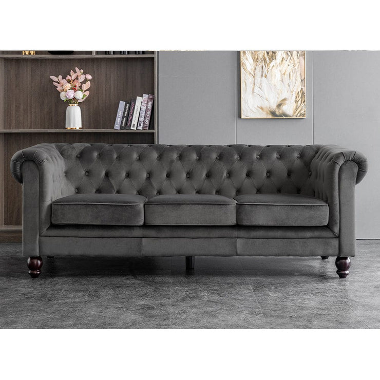 Chesterfield 3+2 Seater Velvet Sofa Set