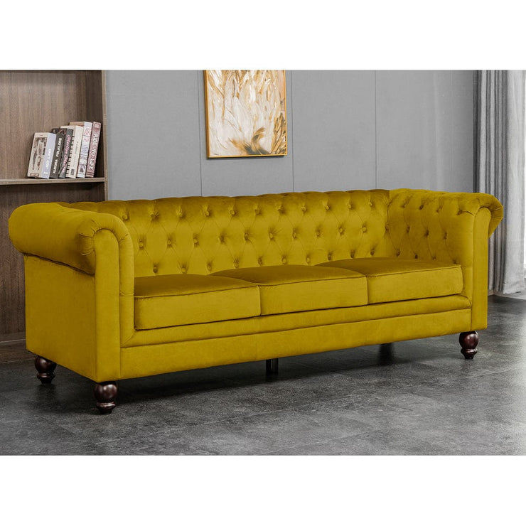 Chesterfield 3+2 Seater Velvet Sofa Set