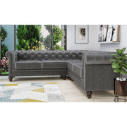 Chesterfield 5 Seater Velvet Corner Sofa