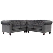 Chesterfield 5 Seater Velvet Corner Sofa