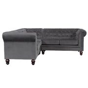 Chesterfield 5 Seater Velvet Corner Sofa