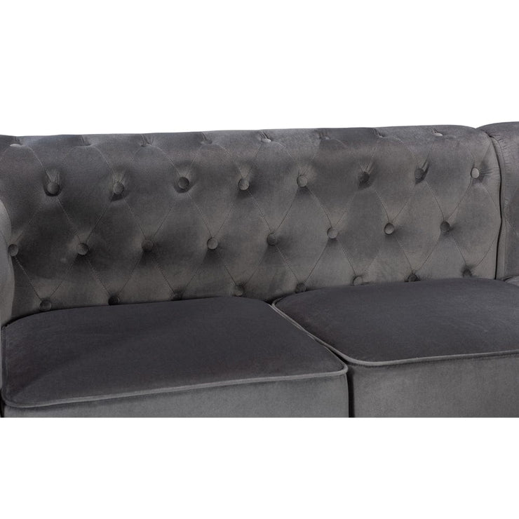 Chesterfield 5 Seater Velvet Corner Sofa