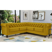 Chesterfield 5 Seater Velvet Corner Sofa