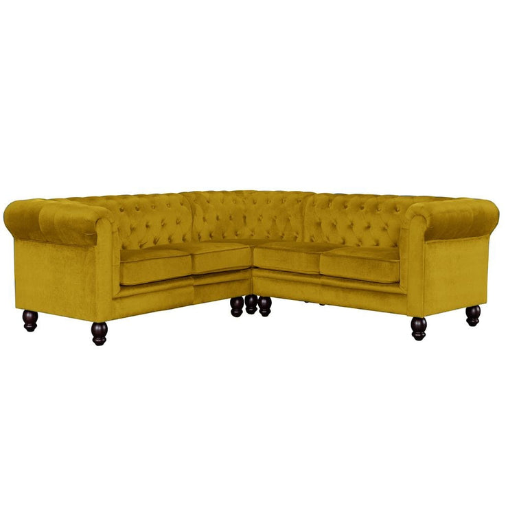 Chesterfield 5 Seater Velvet Corner Sofa