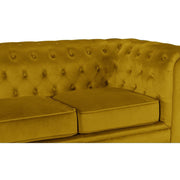 Tolg Velvet 3 Suíochán Chesterfield le Footstool