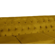 Chesterfield 3 Seater Velvet Sofa with Footstool