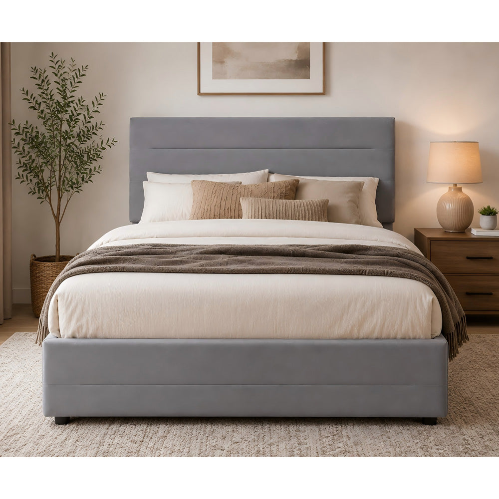 Cibor Wooden Bed Frame with 2 Drawers Single Bed or Double Bed
