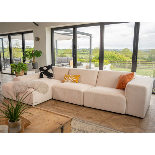 Grande Corduroy 4 Seater Sofa with Corner Chaise