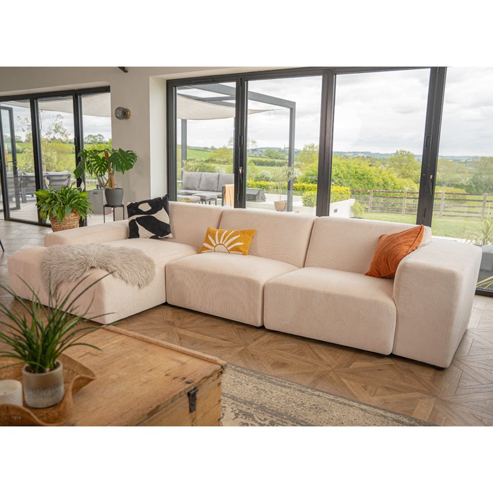 Grande Corduroy 4 Seater Sofa with Corner Chaise