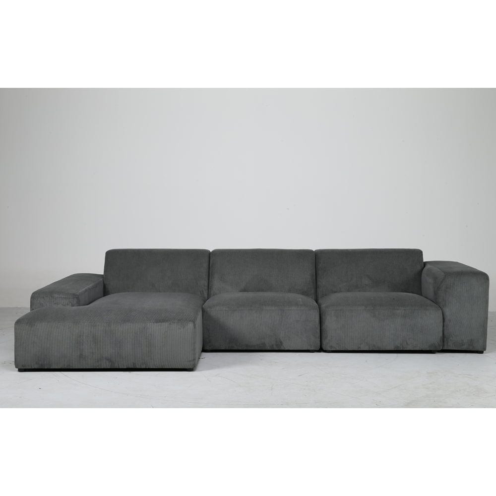 Grande Corduroy 4 Seater Sofa with Corner Chaise