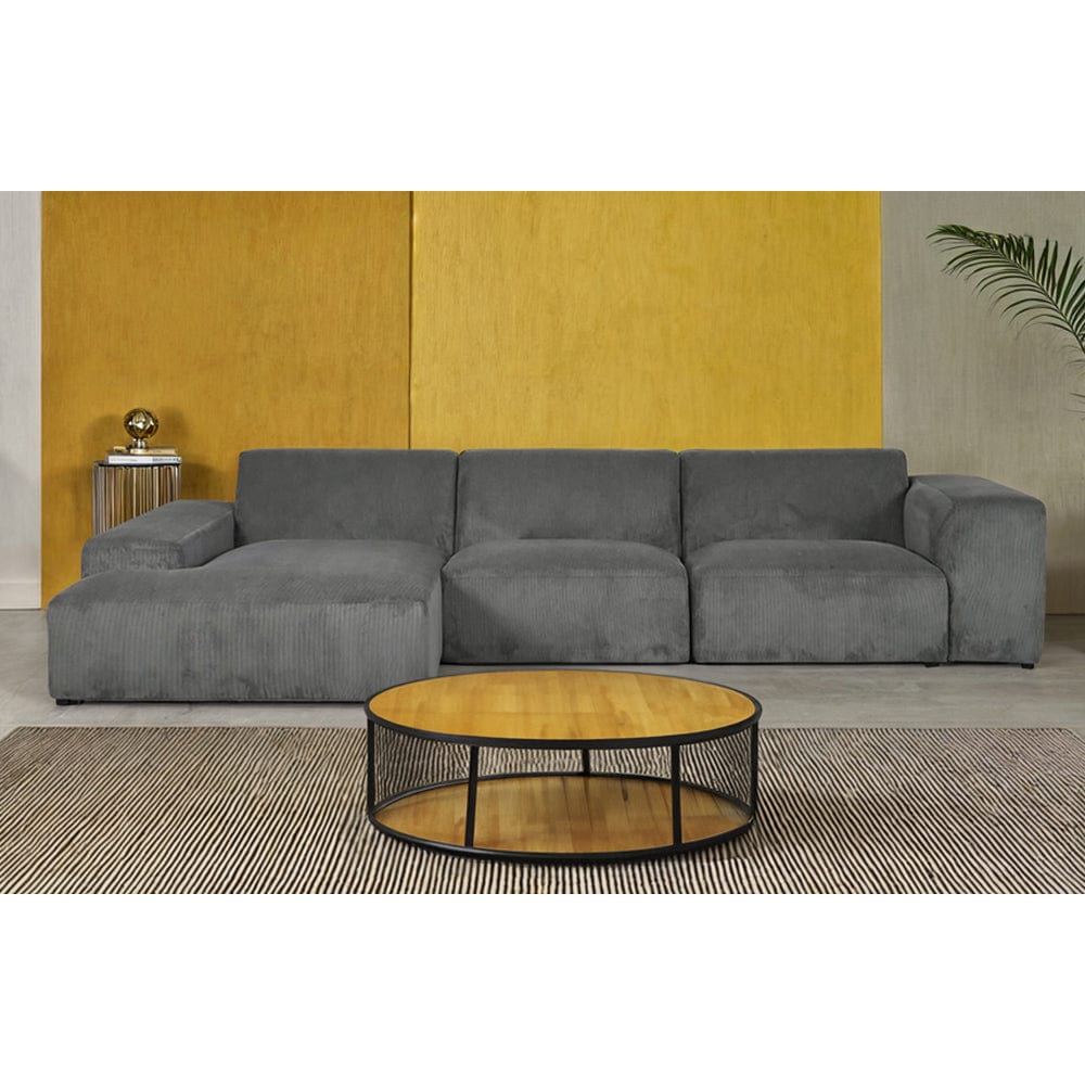 Grande Corduroy 4 Seater Sofa with Corner Chaise