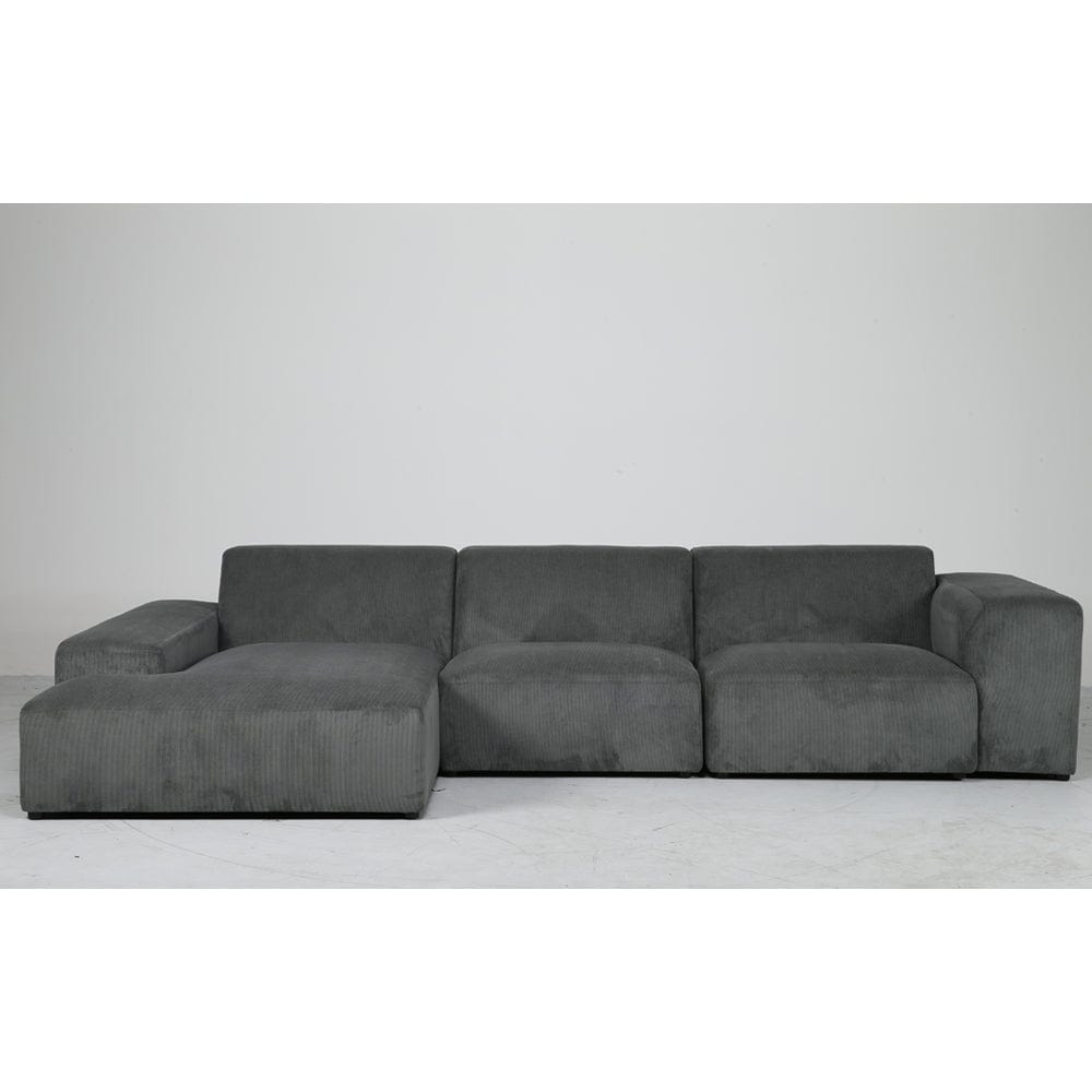 Grande Corduroy 4 Seater Sofa with Corner Chaise