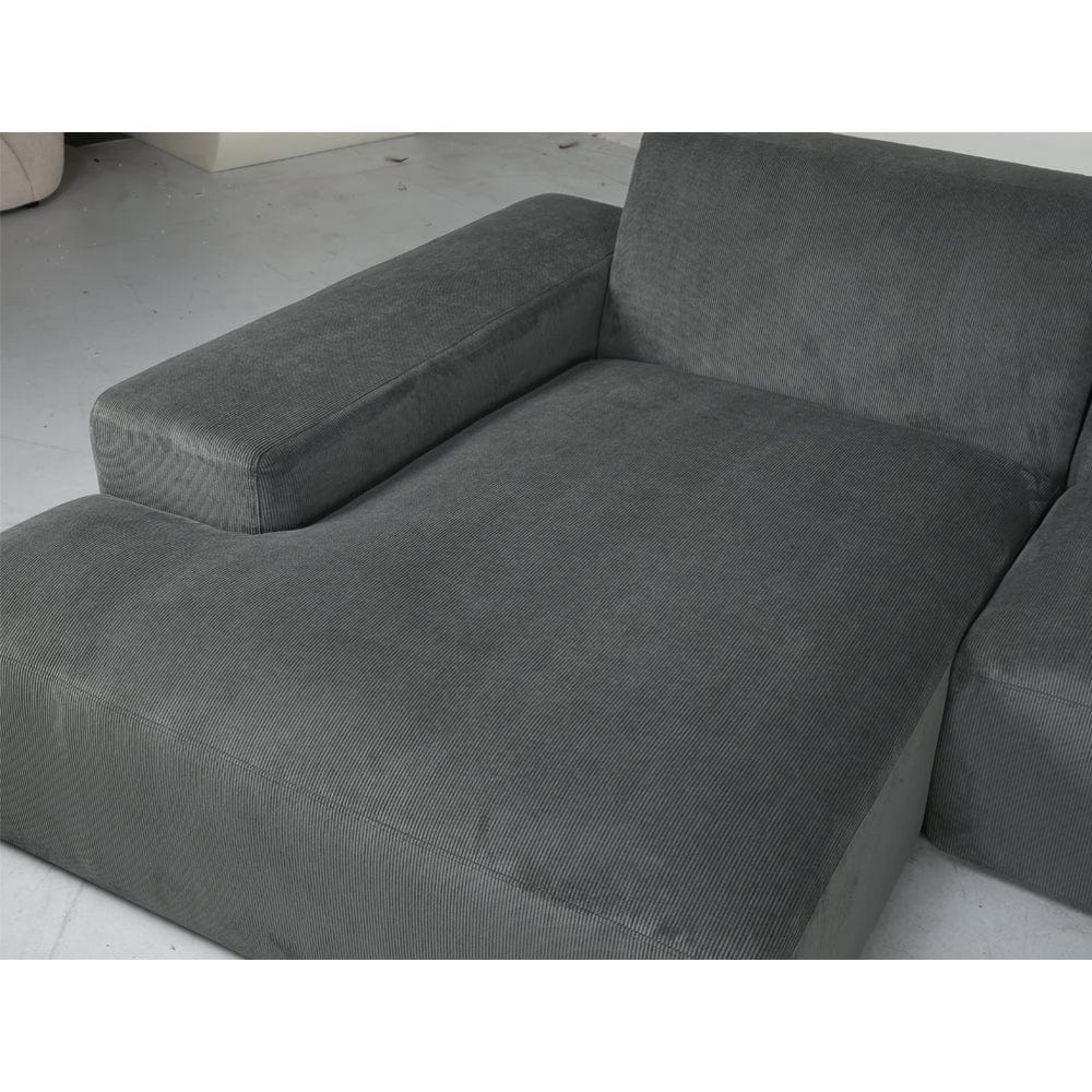 Grande Corduroy 4 Seater Sofa with Corner Chaise