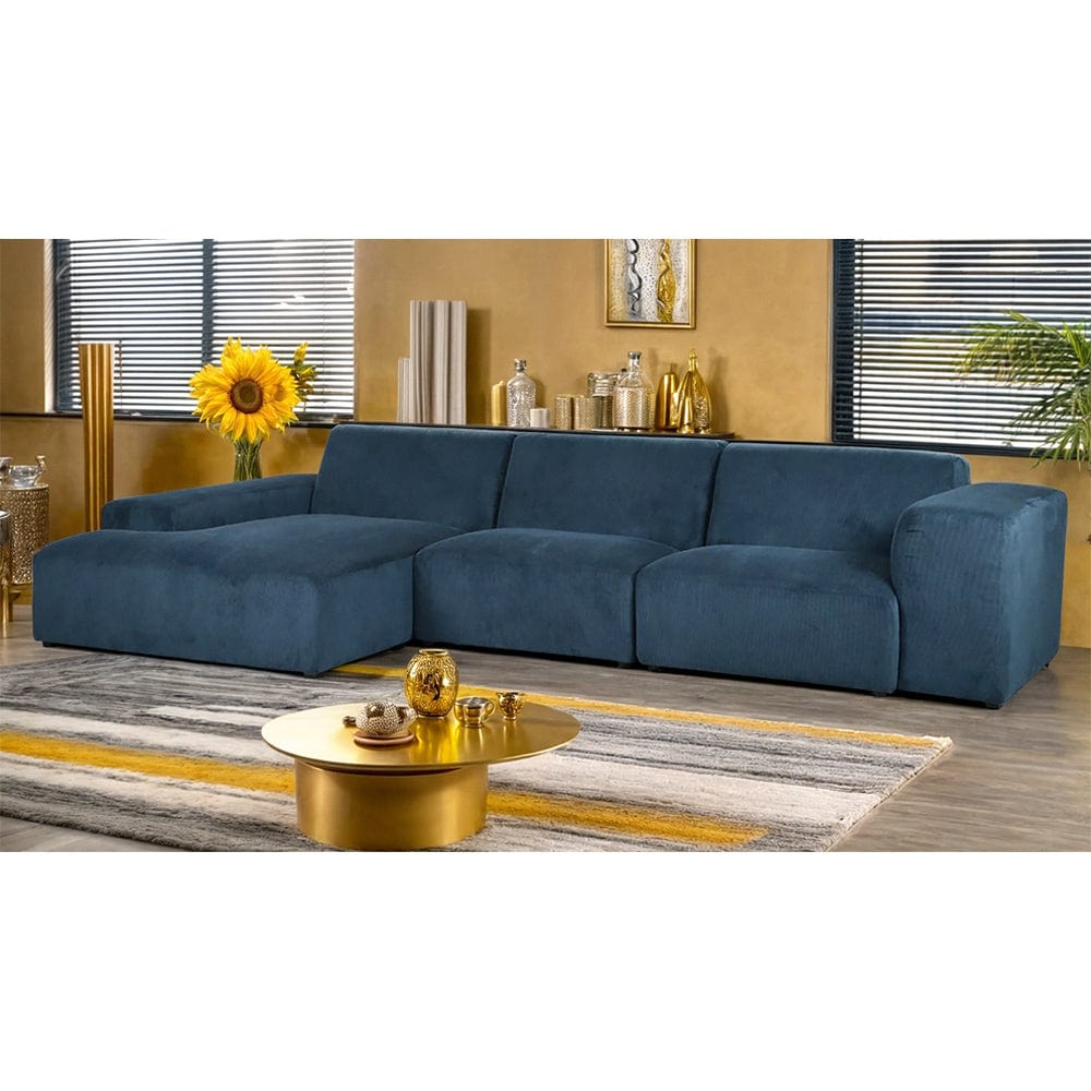 Grande Corduroy 4 Seater Sofa with Corner Chaise