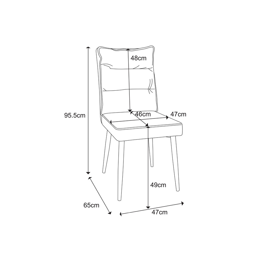 A Pair of Dining Chairs with Cushioned Backrest