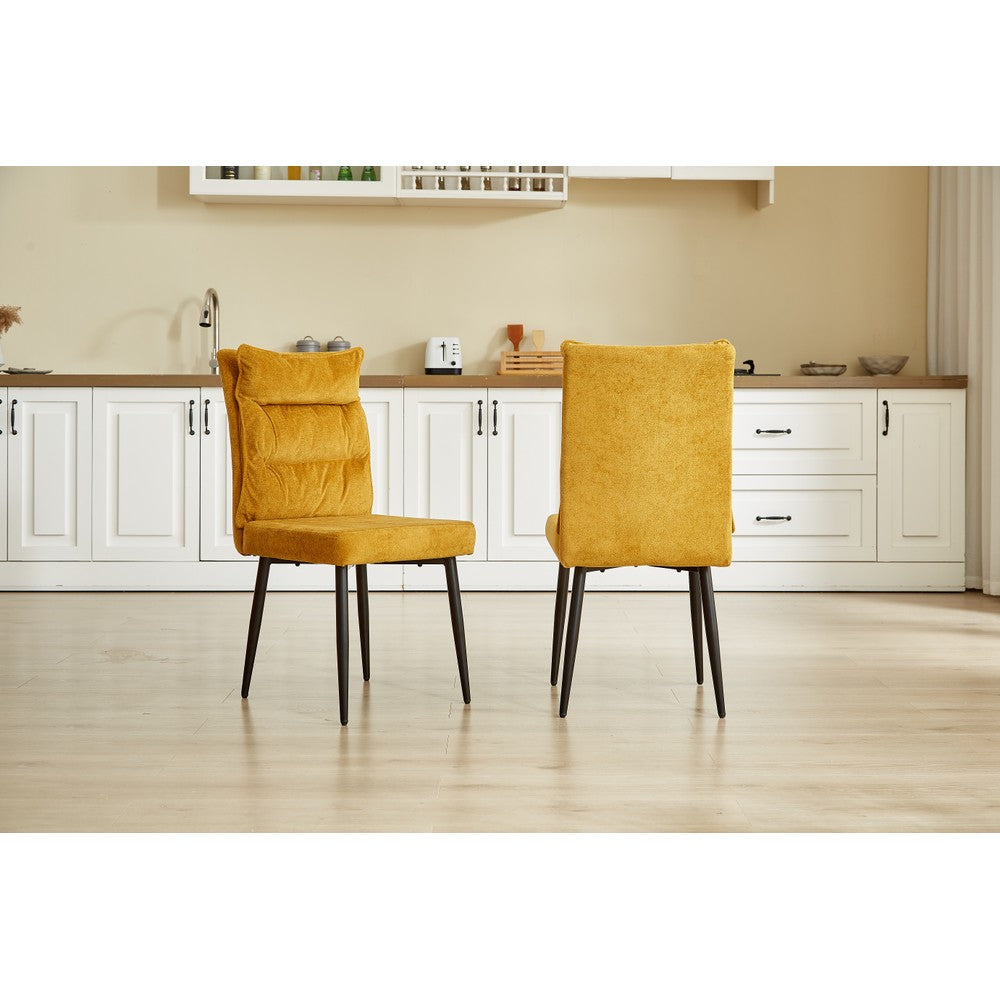 A Pair of Dining Chairs with Cushioned Backrest