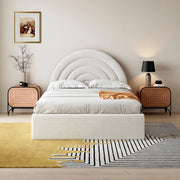 Crescent Ottoman Upholstered Lift Up Storage Bed Frame