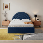 Crescent Ottoman Upholstered Lift Up Storage Bed Frame