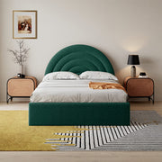 Crescent Ottoman Upholstered Lift Up Storage Bed Frame