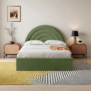 Crescent Ottoman Upholstered Lift Up Storage Bed Frame