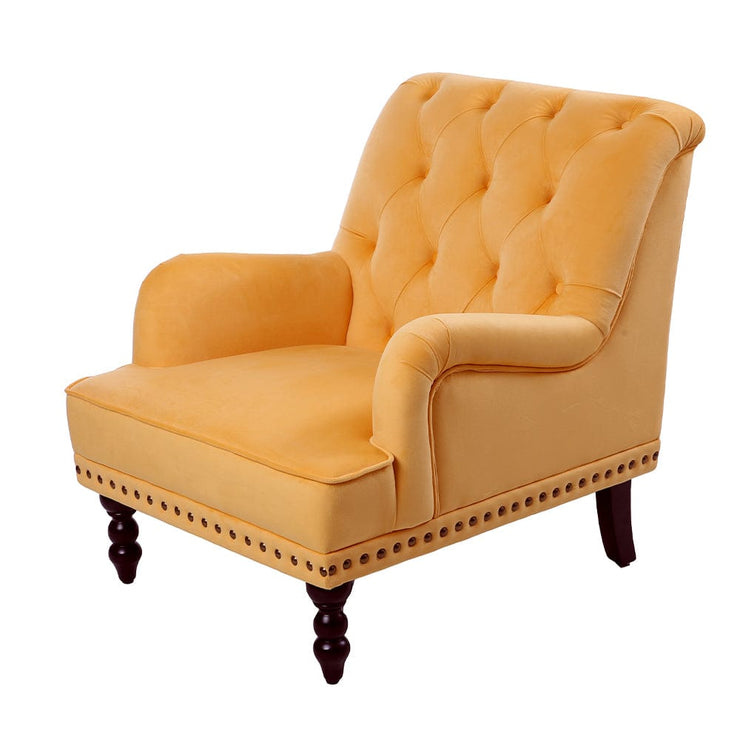 Darwin Velvet Accent Chair in Mustard