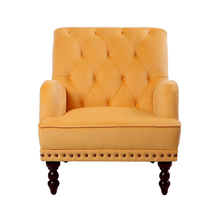 Darwin Velvet Accent Chair in Mustard