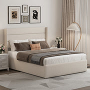 Ease Ottoman Storage Linen Pneumatic Lift Up Bed Frame Double or King Bed