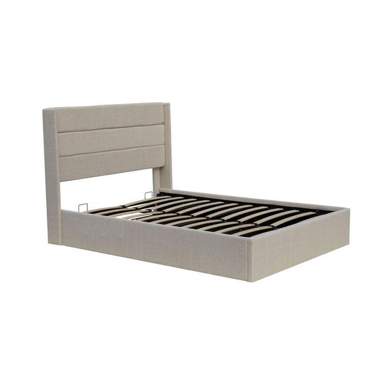 Ease Ottoman Storage Linen Pneumatic Lift Up Bed Frame Double or King Bed