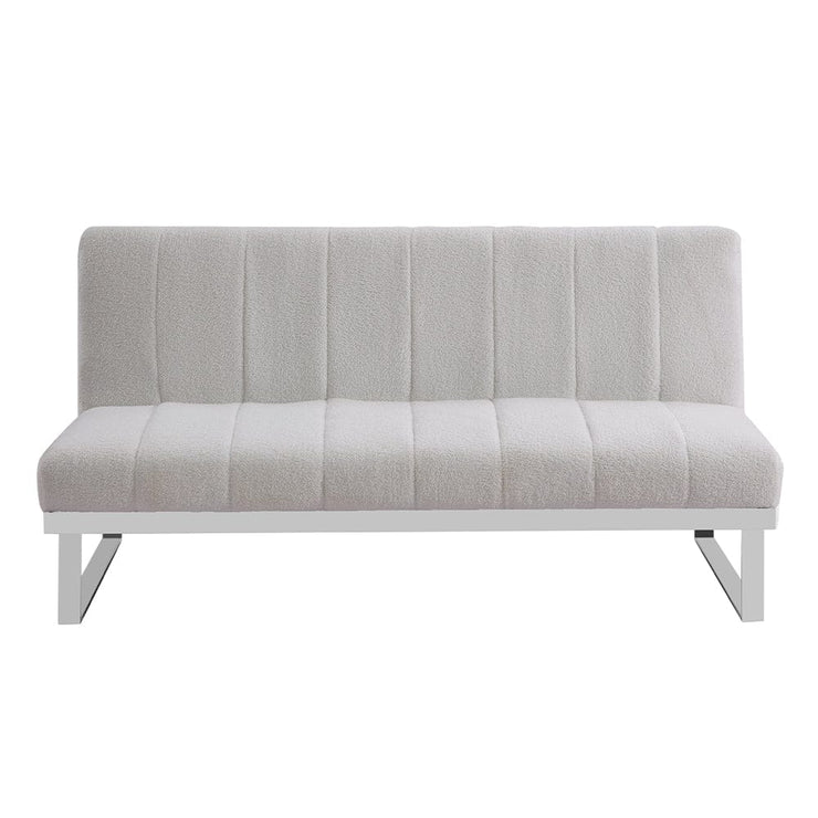 Ellie Boucle Foldable Sofa Bed With Stainless Steel Legs