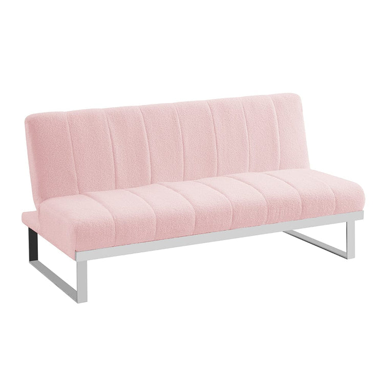 Ellie Boucle Foldable Sofa Bed With Stainless Steel Legs