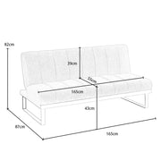 Ellie Boucle Foldable Sofa Bed With Stainless Steel Legs