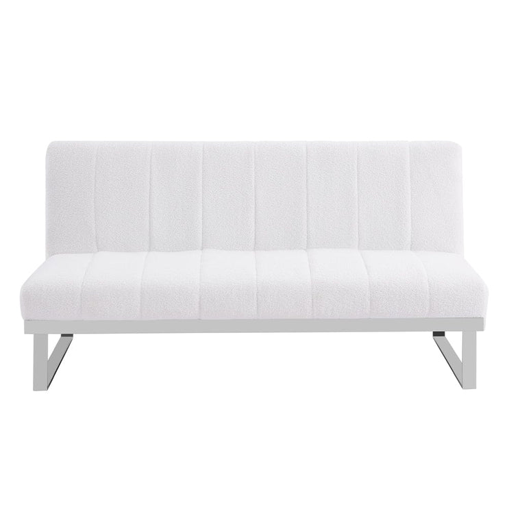 Ellie Boucle Foldable Sofa Bed With Stainless Steel Legs