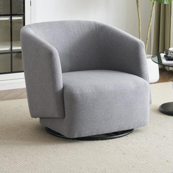 Emily Linen Swivel Armchair Accent Armchair